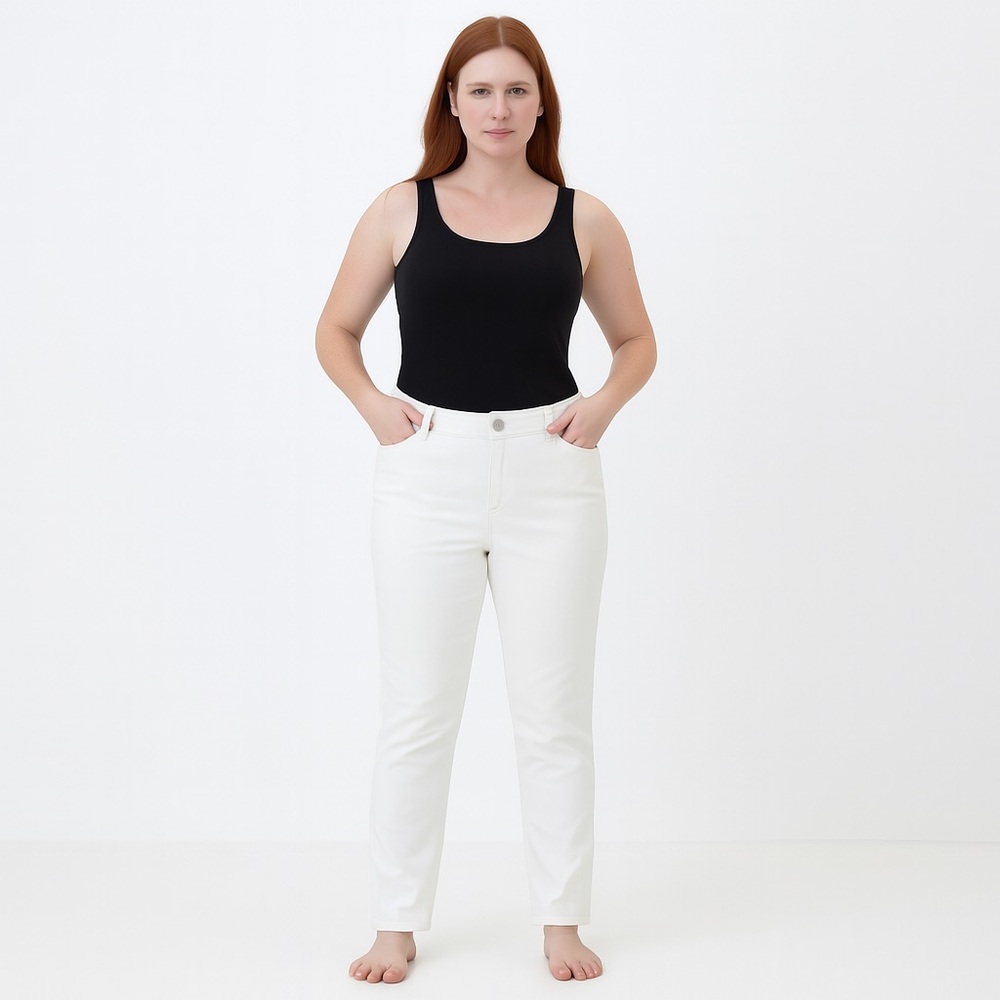 Jordache Super Skinny Ankle High Rise White Jeans Size 14 NWT